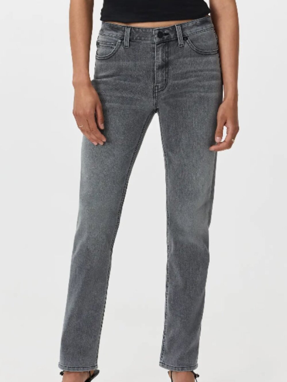 Quince Luna Stretch Slim Straight Jeans Grey 32 - Picture 9 of 9